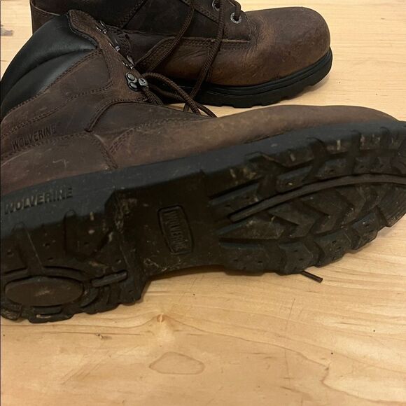 Wolverine Steel Toe Dark Brown Leather Boots main image 5